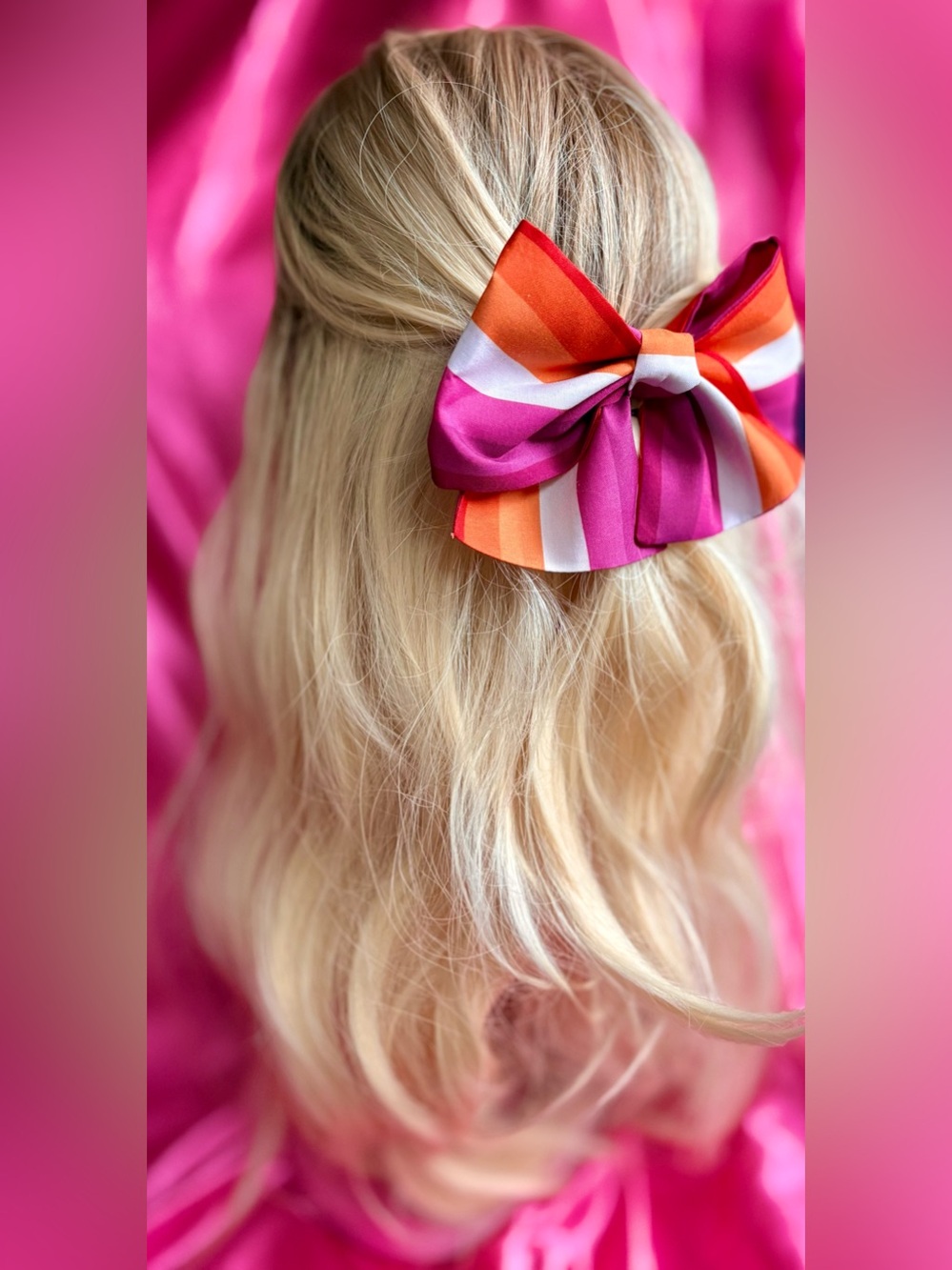 Lesbian sunset flag medium size sailor bow hair accessory pride LGBT outfit wlw